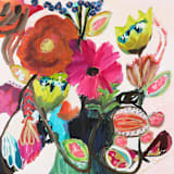 "Woodsy Fleur" - Original Painting in multicolorassorted-colors by CONNIE COLLUM