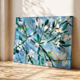 ""Floating Vineyard"- 24 x 36"- Original Painting" - Original Painting in blue by Green Barn Studio