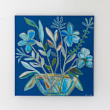 "Electric Blue Potted Play" - Original Painting in blue by Lindsay Von