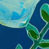 "Electric Blue Potted Play" - Original Painting in blue by Lindsay Von