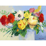 "May Bouquet" - Original Painting in yellow by sue prue
