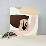 "Tinted Dimensions II" - Original Painting in beige by Renée Stramel