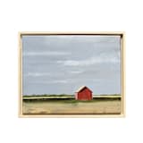 "Little Barn" - Original Painting in blue by Jen Tips