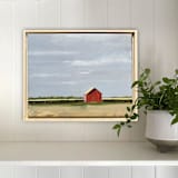 "Little Barn" - Original Painting in blue by Jen Tips