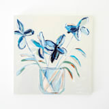 "Whimsical Potted Play 2" - Original Painting in blue by Lindsay Von