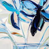 "Whimsical Potted Play 2" - Original Painting in blue by Lindsay Von