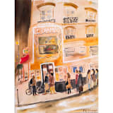 "Waiting in Line at the Cinema" - Original Painting in multicolorassorted-colors by Suzanna Toole