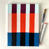 "Oxblood and Poppy Original Artwork" - Original Painting in multicolor by Katie Craig