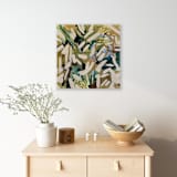 "Jungle Out There" - Original Painting in beige by Jessalin Beutler