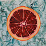 "Blood Orange " - Original Painting in orange by Janie Allen