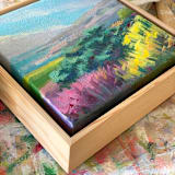 "Timber Cove Rain Break" - Original Painting in blue by sue prue