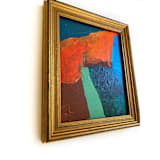 "Orange and Teal" - Original Painting in orange by Jessalin Beutler
