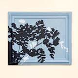 "Maidenhair Fern Shadow - Original Acrylic Painting" - Original Painting in blue by Kate Sowinski