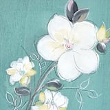 "Flower 1" - Original Painting in white by AlisonJerry