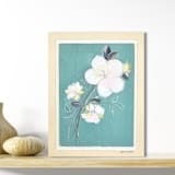 "Flower 1" - Original Painting in white by AlisonJerry
