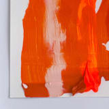 "Glimpse" - Original Painting in orange by bari wieselman schulman