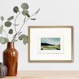 "Blue Hills And Green Fields" - Original Painting in blue by AlisonJerry