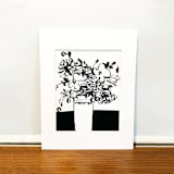 "Flowers in a Vase" - Original Painting in black by Teju Reval