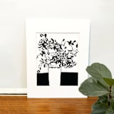 "Flowers in a Vase" - Original Painting in black by Teju Reval