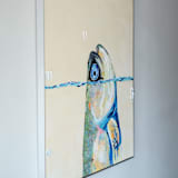 "Catch Me If You Can" - Original Painting in beige by Kathryn Kelly