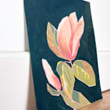 "Elegant botanical original painting" - Original Painting in pink by Lucrecia Caporale