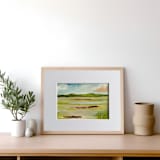"Calm Horizon" - Original Painting in green by Johanne Dziemian