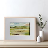 "Calm Horizon" - Original Painting in green by Johanne Dziemian
