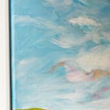 "Reflecting by the Marsh" - Original Painting in blue by Johanne Dziemian