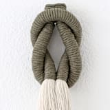 "Small Love Knot wall sculpture in Basil" - Original Painting in green by Bharti Trivedi