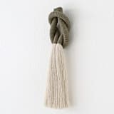 "Small Love Knot wall sculpture in Basil" - Original Painting in green by Bharti Trivedi
