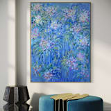 "Where Wildflowers Dance" - Original Painting in blue by Sarah Mankin