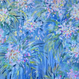 "Where Wildflowers Dance" - Original Painting in blue by Sarah Mankin
