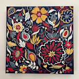 "Fall Meadow" - Original Painting in blue by Devika Keskar