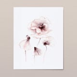 "Oriental Poppies watercolor painting 01" - Original Painting in purple by Angele Kamp