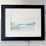 "Washed Waters Framed Watercolor Painting" - Original Painting in blue by Nicoletta Savod