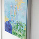 "Caddy Chatter" - Original Painting in blue by Kathryn Kelly