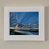 ""Radiance" Original Framed Oil Painting" - Original Painting in blue by Mary Hills Powell