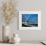 ""Radiance" Original Framed Oil Painting" - Original Painting in blue by Mary Hills Powell