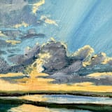 ""Radiance" Original Framed Oil Painting" - Original Painting in blue by Mary Hills Powell