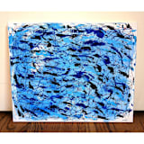 "Against The Current 1" - Original Painting in blue by Carrie Cantwell