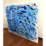 "Against The Current 1" - Original Painting in blue by Carrie Cantwell