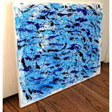 "Against The Current 1" - Original Painting in blue by Carrie Cantwell