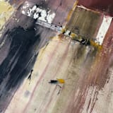 "Red Against Quiet" - Original Painting in red by Karine Tonial Grimm