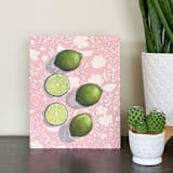"Key Limes Oil Painting" - Original Painting in pink by Kara Aina
