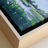 "Swan Lake - 5x7 framed original" - Original Painting in green by Weronika Zubek