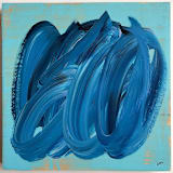 "la mare" - Original Painting in blue by bari wieselman schulman