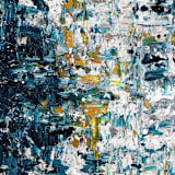 "Niagara Falls | Abstract Painting on Canvas" - Original Painting in blue by Carmen Guedez