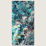 "Cosmos | Painting on Canvas | Hang Vertically or Horizontally" - Original Painting in blue by Carmen Guedez