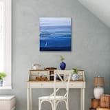 "Blue Mojito" - Original Painting in blue by Teodora Guererra