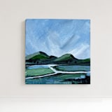 "Blue Hill Peninsula" - Original Painting in blue by Green Barn Studio